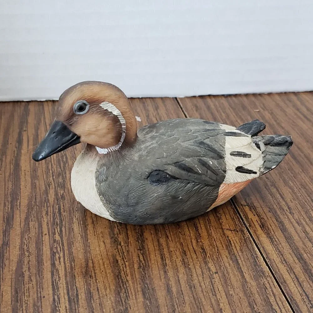 Vintage Painted 3 Inch Small Resin Duck Figurine